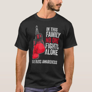 HIV Aids Awareness Month Gloves Red Ribbon T-Shirt