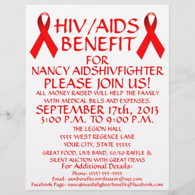 HIV-AIDS Red Ribbon Benefit Flyer (Vorne)