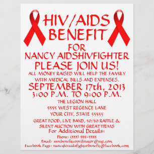 HIV AIDS-Rotband-Benefiz-Veranstaltungsflyer Flyer