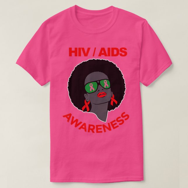 HIV-Aufklärung Monat gibt Ribbon Black Womens AIDS T-Shirt (Design vorne)