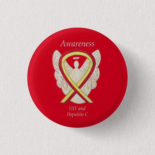HIV - Hepatitis C - Bewusstsein Angel HCV Multifun Button (Vorderseite)