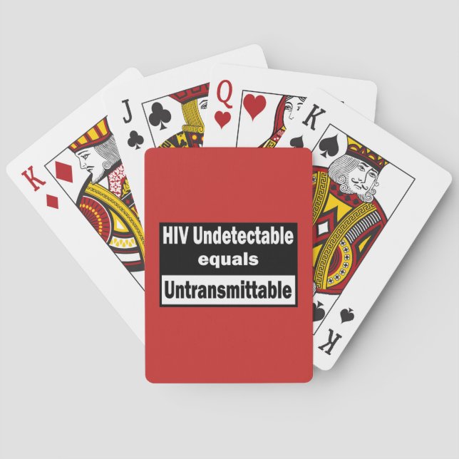 HIV nicht nachweisbar gleicht HIV unübertragbar Spielkarten (Rückseite)