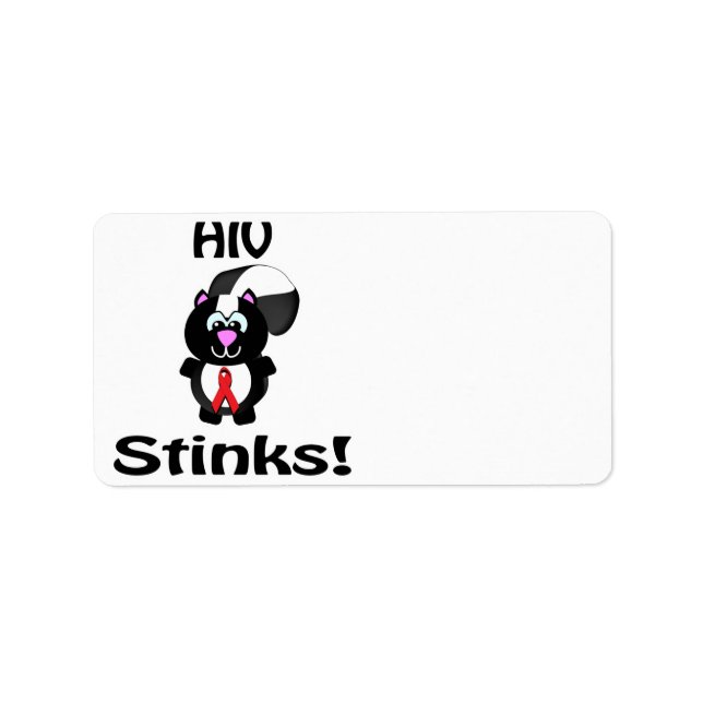 HIV stinks Skunk Awareness Design Adressaufkleber (Vorne)