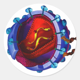 Hiv-Virus (HIV/AIDS Wohltätigkeit) Runder Aufkleber