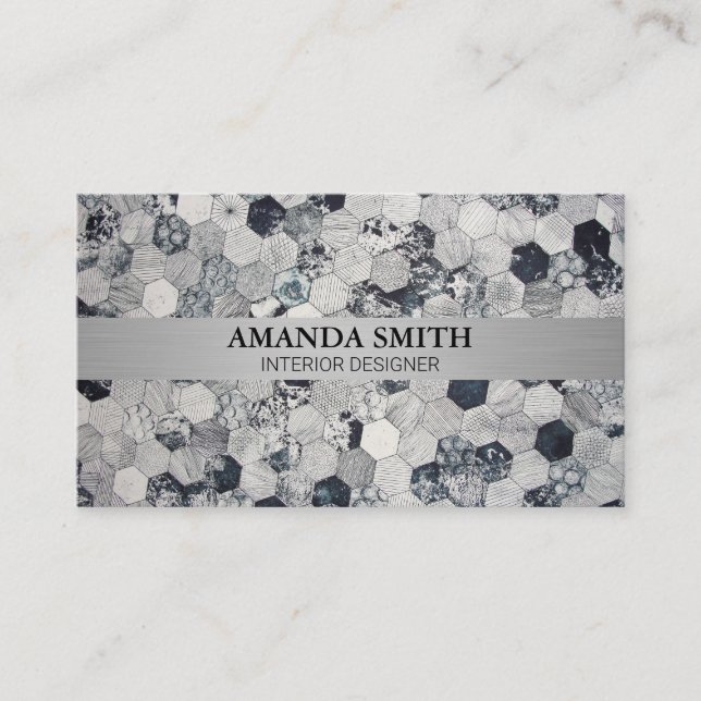 Hive Textile | Modernes Abstrakt Visitenkarte (Vorderseite)