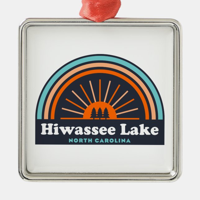 Hiwassee North Carolina Rainbow Ornament Aus Metall (Vorne)