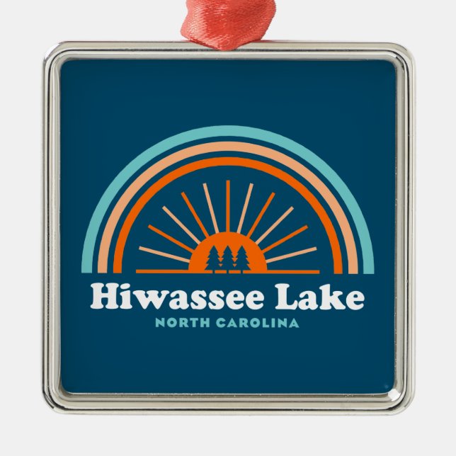Hiwassee North Carolina Rainbow Ornament Aus Metall (Vorne)