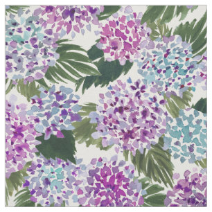 HIYA HYDRANGEA Painterly Lila Floral Water color Stoff