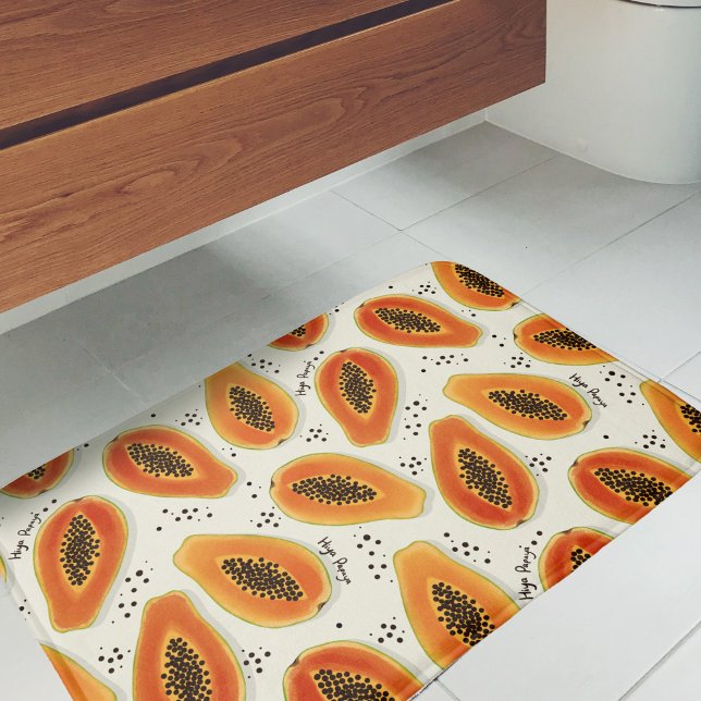Hiya Papaya Pattern Badematte (Hiya Papaya Bath Mat)