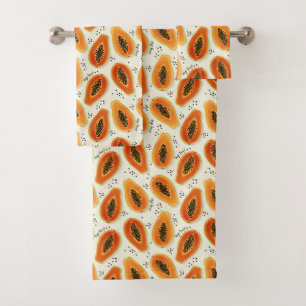 Hiya Papaya Pattern Badhandtuch Set