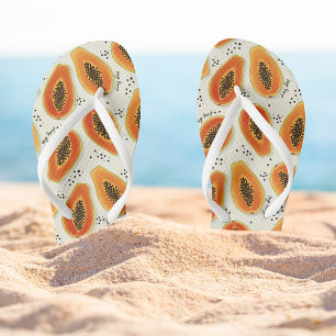 Hiya Papaya Pattern Flip Flops