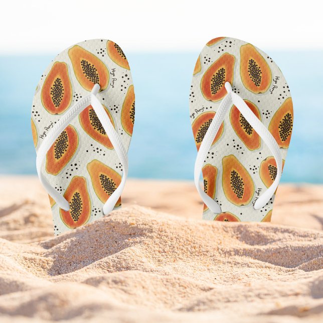 Hiya Papaya Pattern Flip Flops (Hiya Papaya Flipflops)