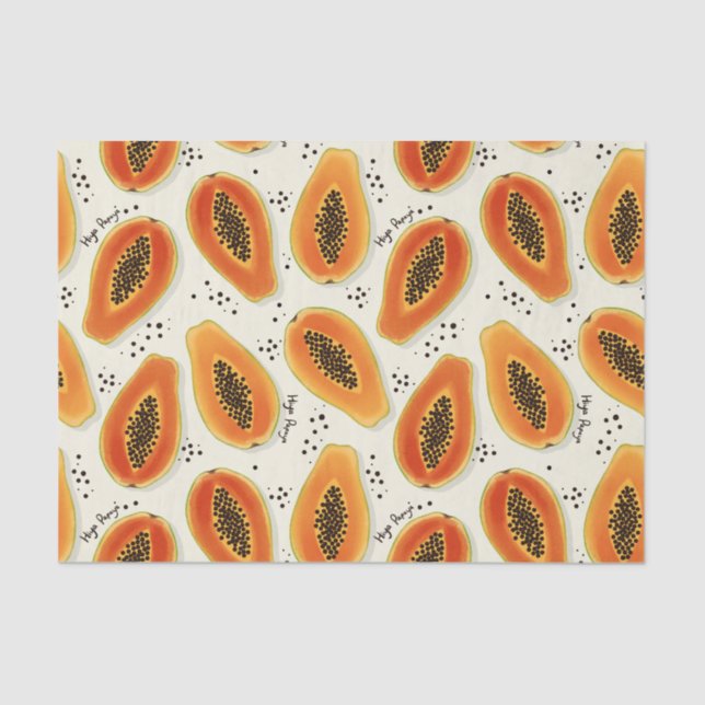 Hiya Papaya Pattern Seidenpapier (Vorderseite)