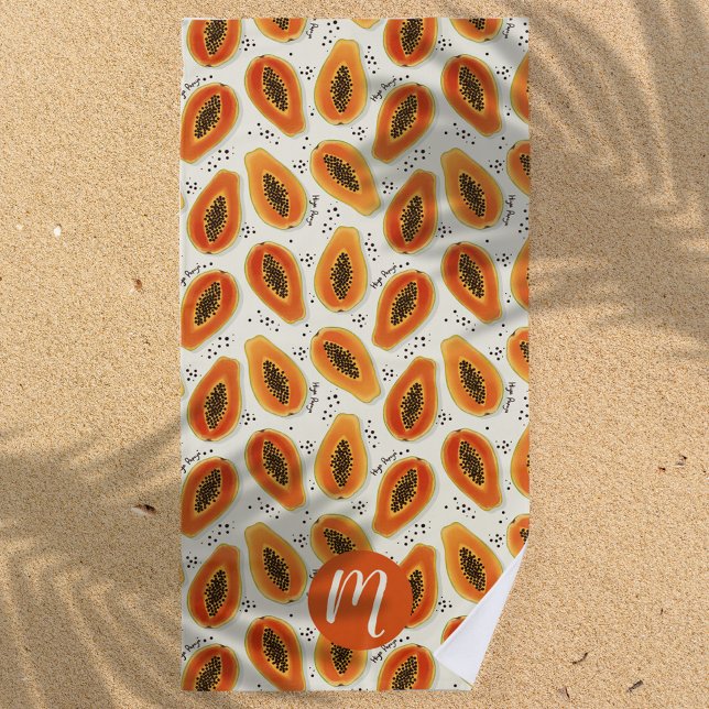Hiya Papaya Pattern Strandtuch (Hiya Papaya Beach Towel)