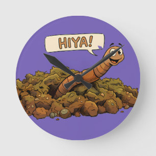 "Hiya!" Von unten Runde Wanduhr