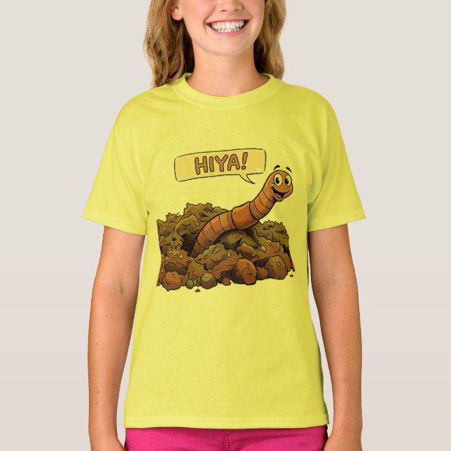 "Hiya!" Von Unten T-Shirt (Vorderseite)
