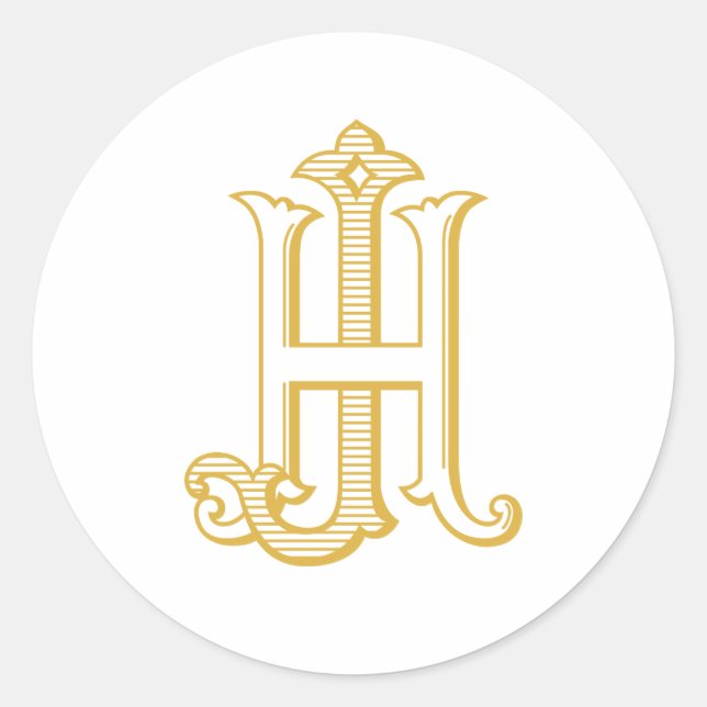 HJ Monogram oder JH Monogram Sticker (Vorderseite)
