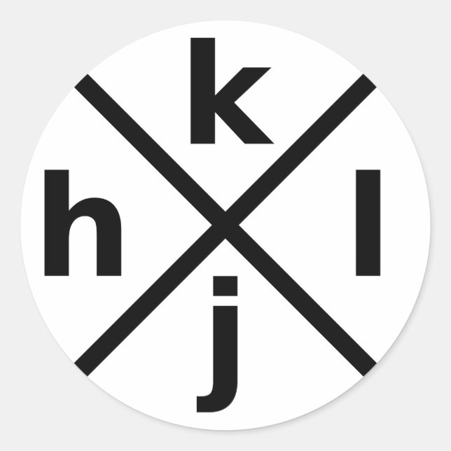 hjkl für Hardcore Vi/Vim Hackers - Round Sticker (Vorderseite)