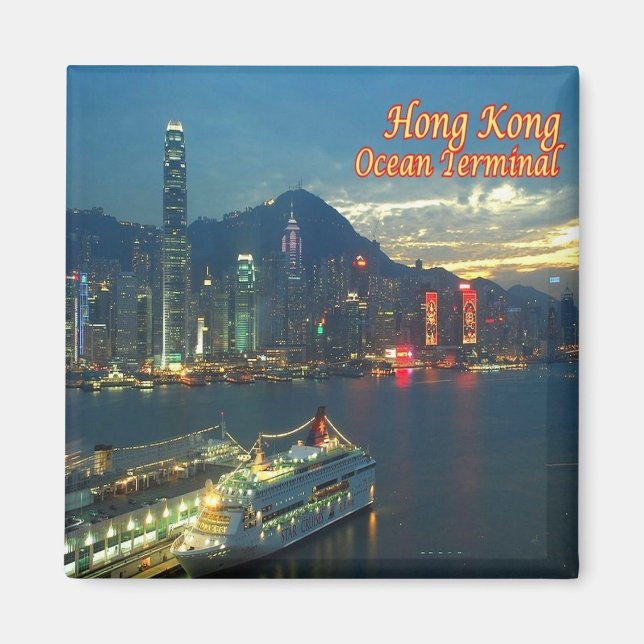 HK009 OCEAN TERMINAL Hongkong, Asien, Kühlschrank Magnet (Vorne)