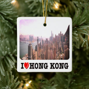 HK015 I Liebe HONGKONG, Asien, Keramikornament