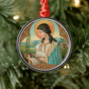 Hl. Agnes von Rom (BK 006) Ornament Aus Metall