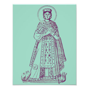 Hl. Agnes von Rom griechisches Mosaik Fotodruck