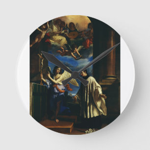 Hl. Aloisius Gonzaga Schutzpatron der Schüler Schö Runde Wanduhr