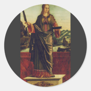 Hl. Anastasia von Rom Premium Kunst Runder Aufkleber