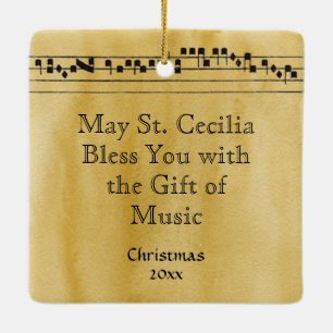 Hl. Cäcilia mit Hymnenbrett (Nürnberg) Keramikornament