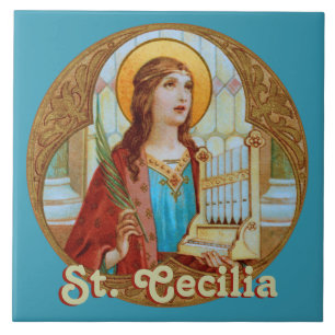 Hl. Cäcilia von Rom (BK 003) Keramikfliese 1
