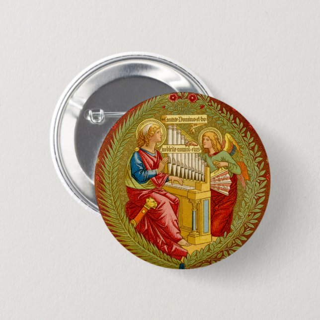 Hl. Cäcilia von Rom (SNV 36) Button (Vorne & Hinten)