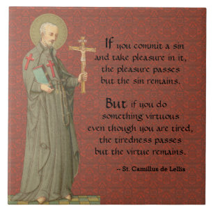 Hl. Camillus de Lellis (SAU 37; mit Zitat) Fliese