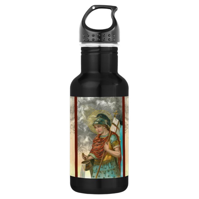 Hl. Florian mit Eimer (Rauch; M 019) Edelstahlflasche (Vorderseite)