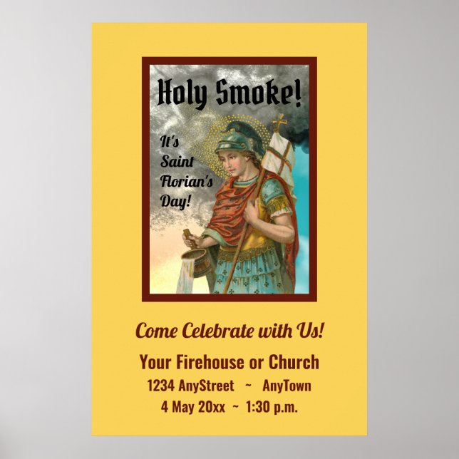 Hl. Florian mit Eimer (Rauch; M 019) Poster (Vorne)