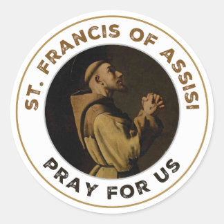 Hl. Franz von Assisi, bitte für uns Runder Aufkleber