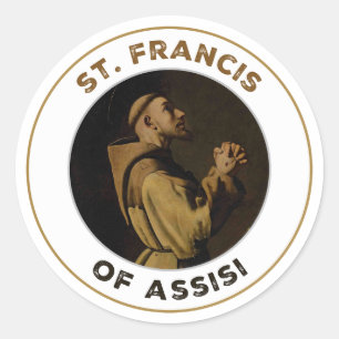 Hl. Franz von Assisi, bitte für uns Runder Aufkleber