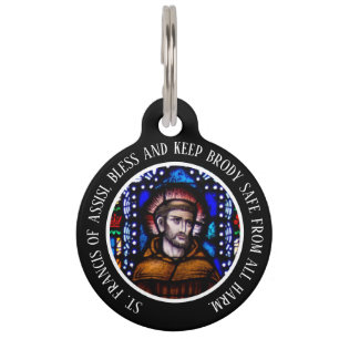 Hl. Franz von Assisi Personalisiertes Hundehalsban Haustiermarke