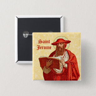 Hl. Hieronymus als Kardinal mit Buch (P 004) Button