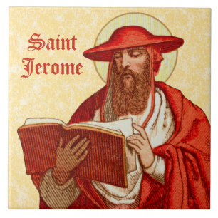 Hl. Hieronymus als Kardinal mit Buch (P 004) Fliese