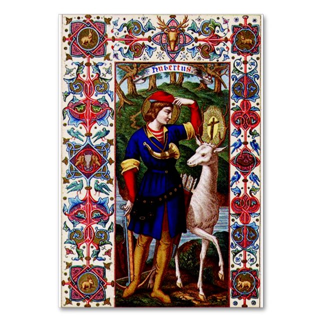 Hl. Hubert von Liege am Hof Tischnummer (Vorderseite)