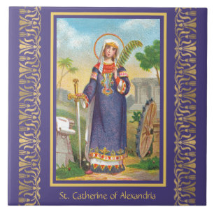 Hl. Katharina von Alexandrien in ägyptischer Trach Fliese