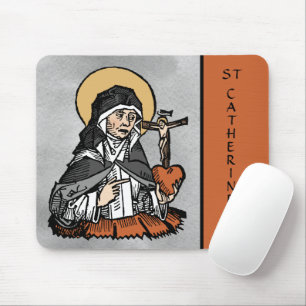 Hl. Katharina von Siena mit Kreuz auf dem Herzen Mousepad