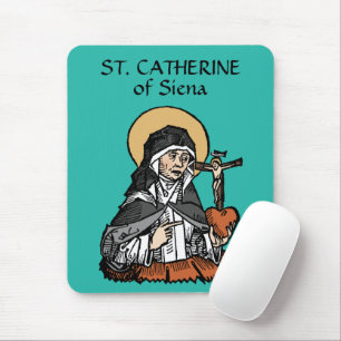 Hl. Katharina von Siena mit Kreuz auf dem Herzen Mousepad