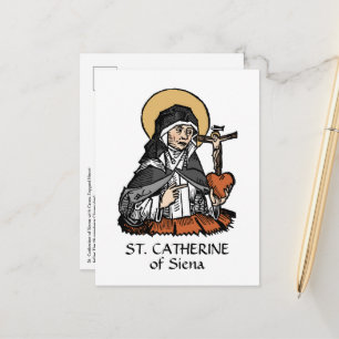 Hl. Katharina von Siena mit Kreuz auf dem Herzen Postkarte