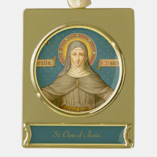 Hl. Klara von Assisi (SAU 027) Banner-Ornament Gold