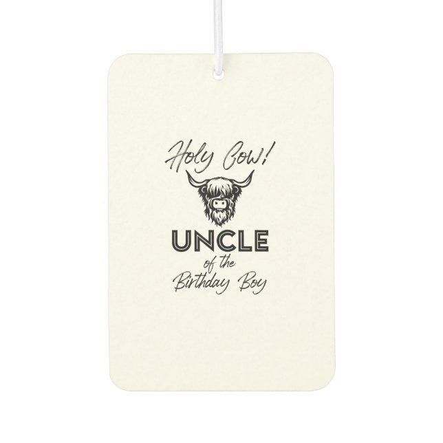 Hl. Kuh Onkel des Geburt Boy Highland Cow 1 Autolufterfrischer (Vorderseite)