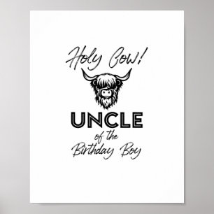 Hl. Kuh Onkel des Geburt Boy Highland Cow 1 Poster