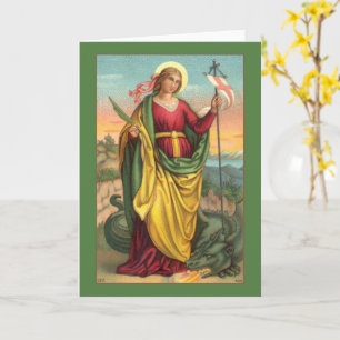 Hl. Margareta mit Drache und Auferstehungsbanner Karte