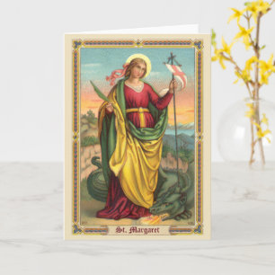 Hl. Margareta mit Drache und Auferstehungsbanner Karte