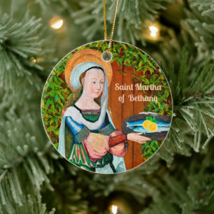 Hl. Martha von Bethanien in ihrer Küche (Detail) Keramik Ornament